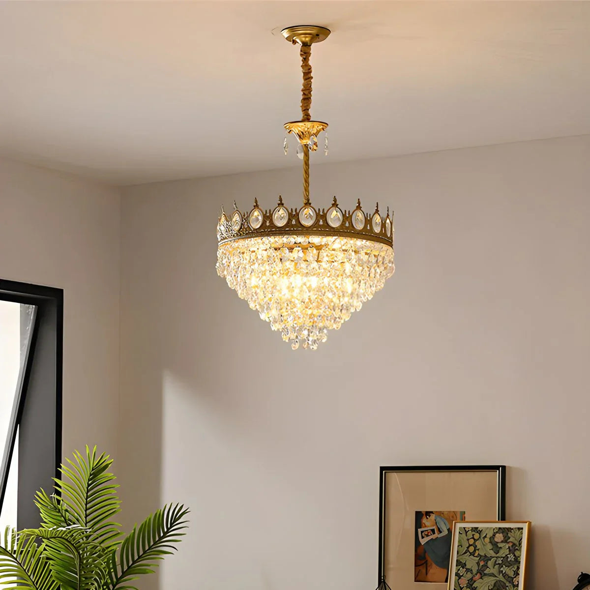 flairel French Retro Crystal Chandelier for Dining Room