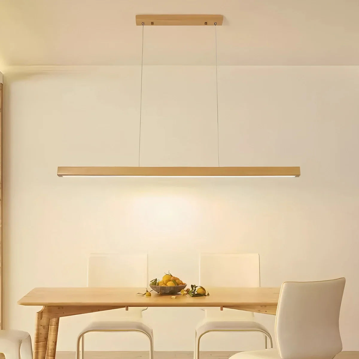 flairel Fulbert Linear Wooden Pendant Light for Kitchen