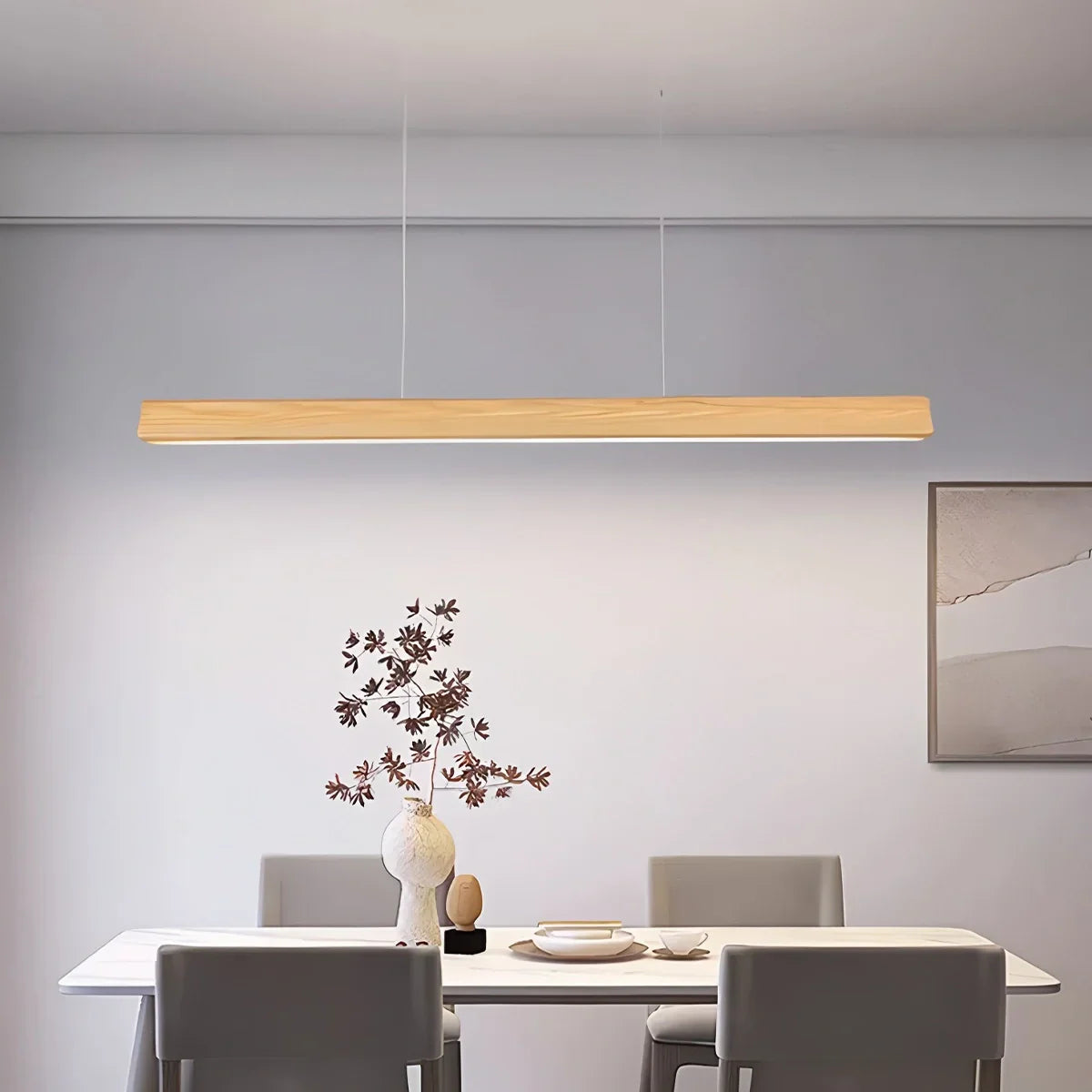 flairel Fulbert Linear Wooden Pendant Light for Kitchen