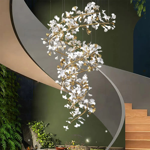 flairel Ginkgo Chandelier Q for High Ceiling