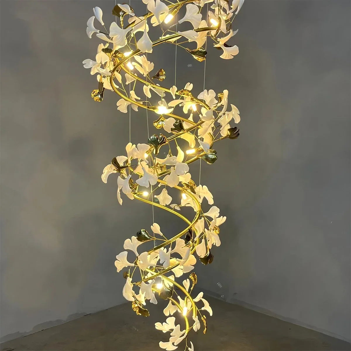 flairel Ginkgo Chandelier Q for High Ceiling