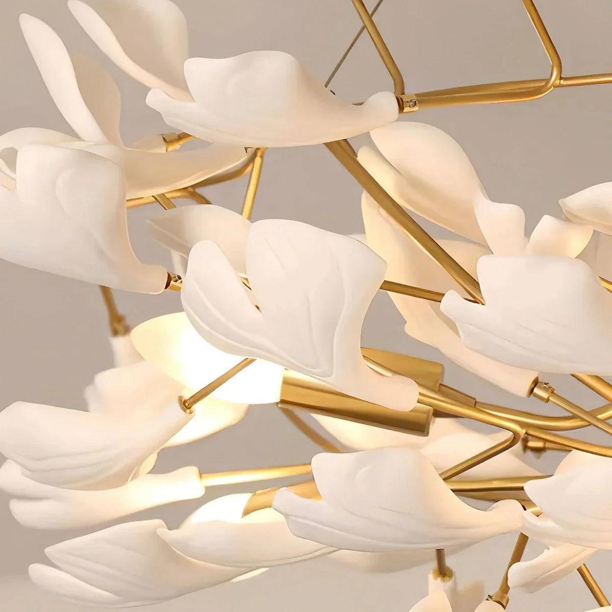 flairel Ginkgo Long Branch Chandelier for High Ceiling