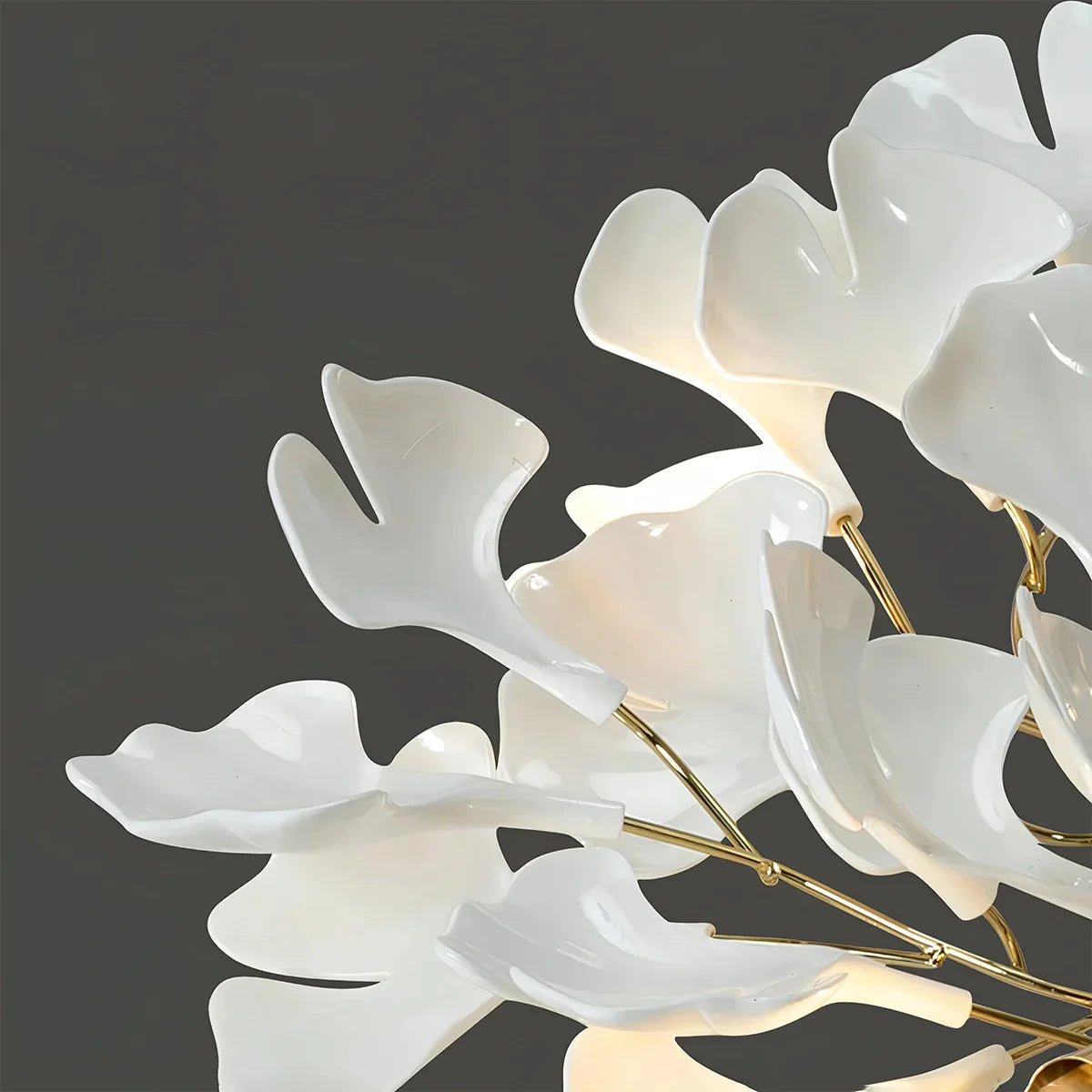 flairel Ginkgo Long Branch Chandelier for High Ceiling