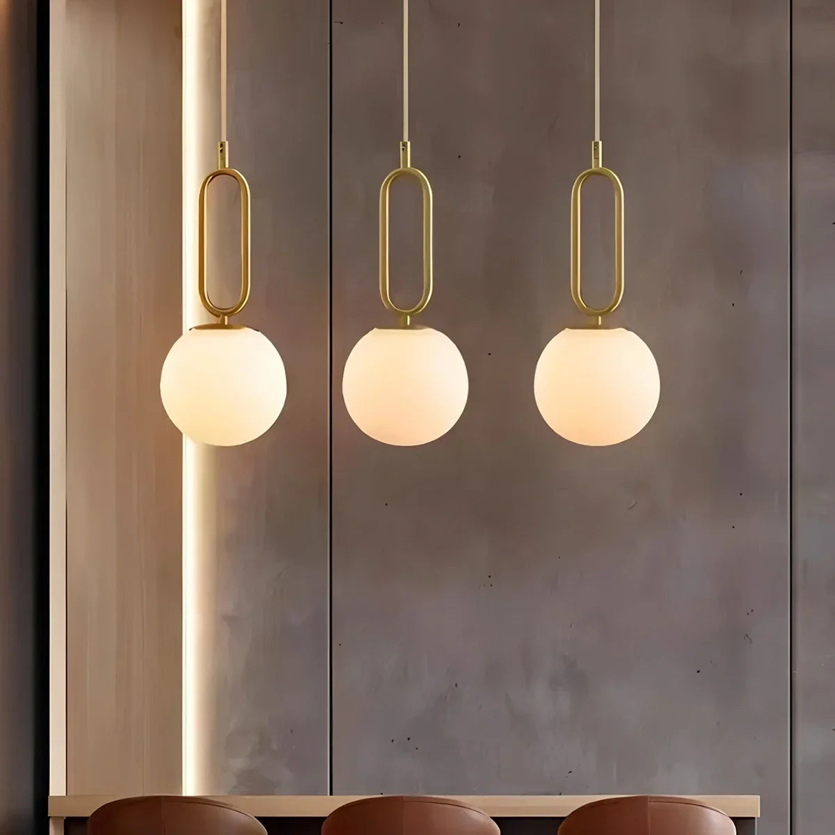 flairel Gong Alabaster Globe Pendant Light for Bedroom