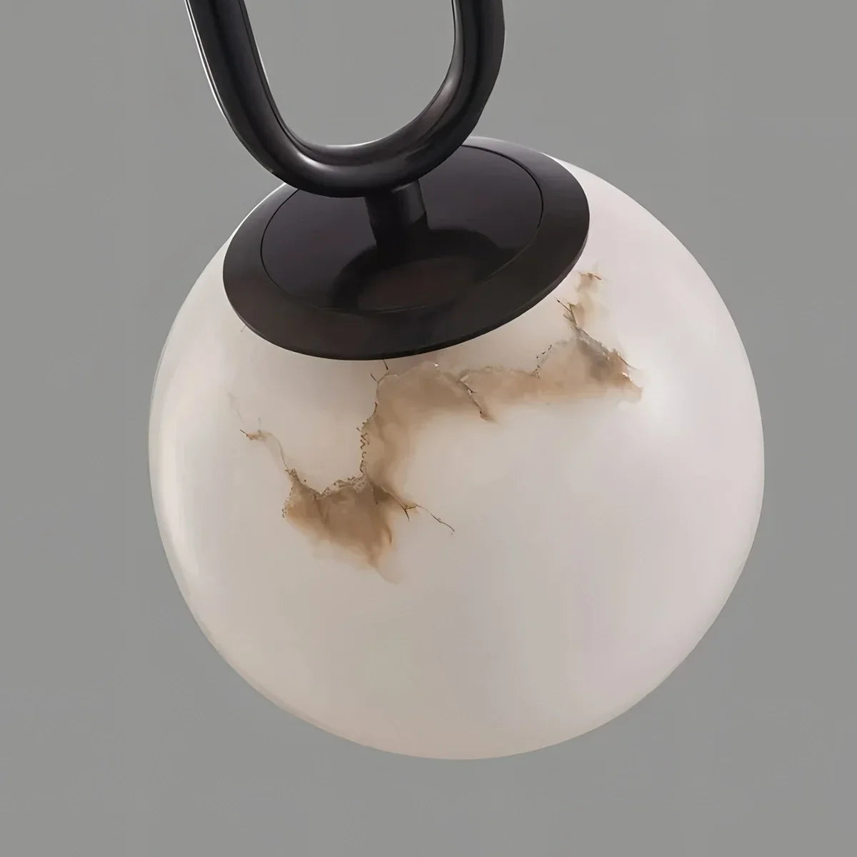 flairel Gong Alabaster Globe Pendant Light for Bedroom