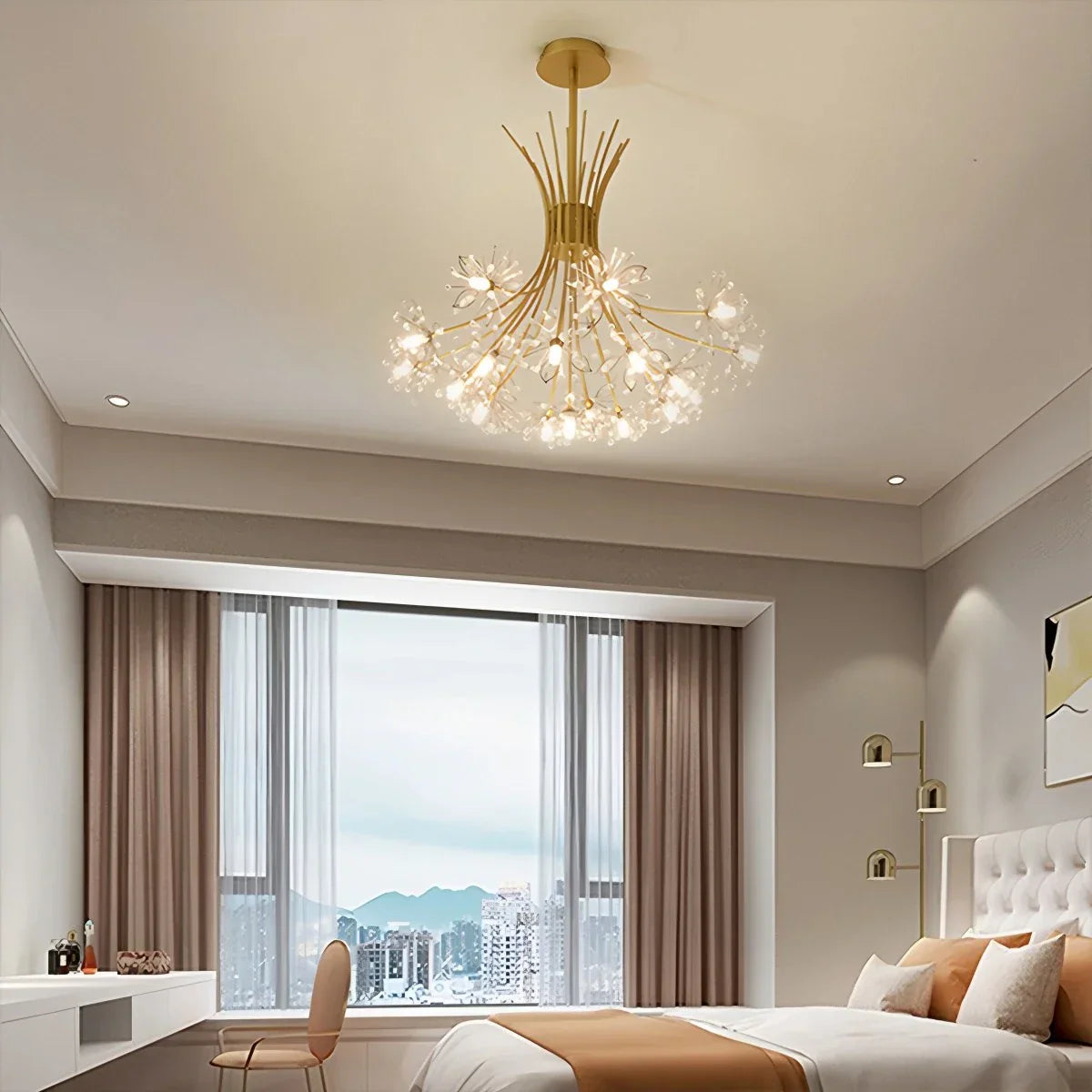 flairel Gypsophila Bouquet Crystal Chandelier