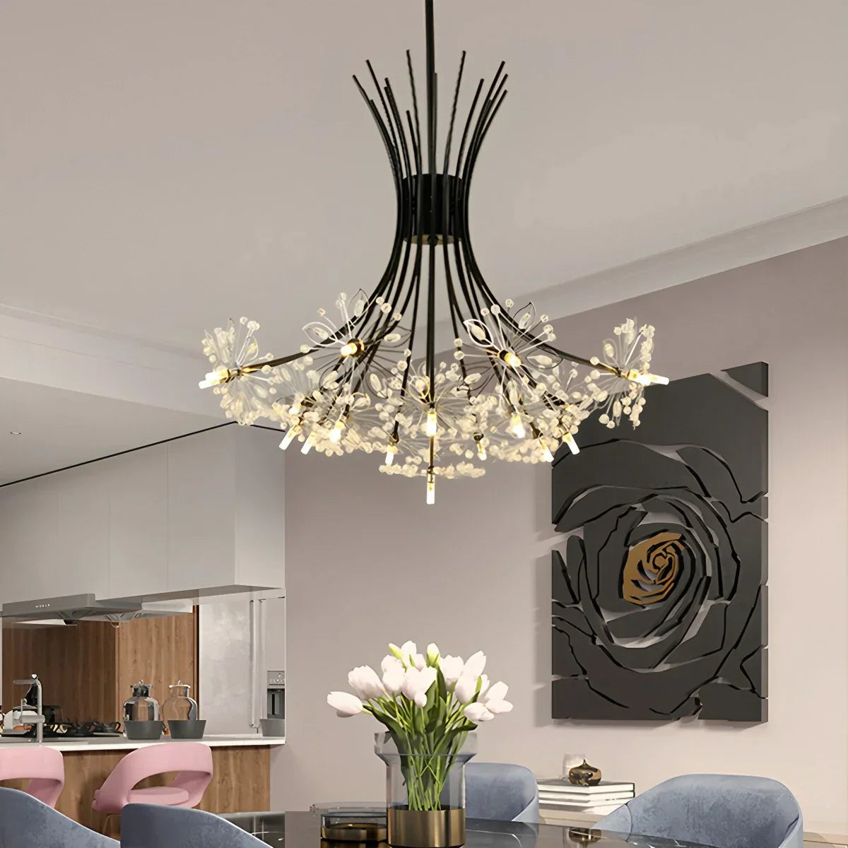 flairel Gypsophila Bouquet Crystal Chandelier
