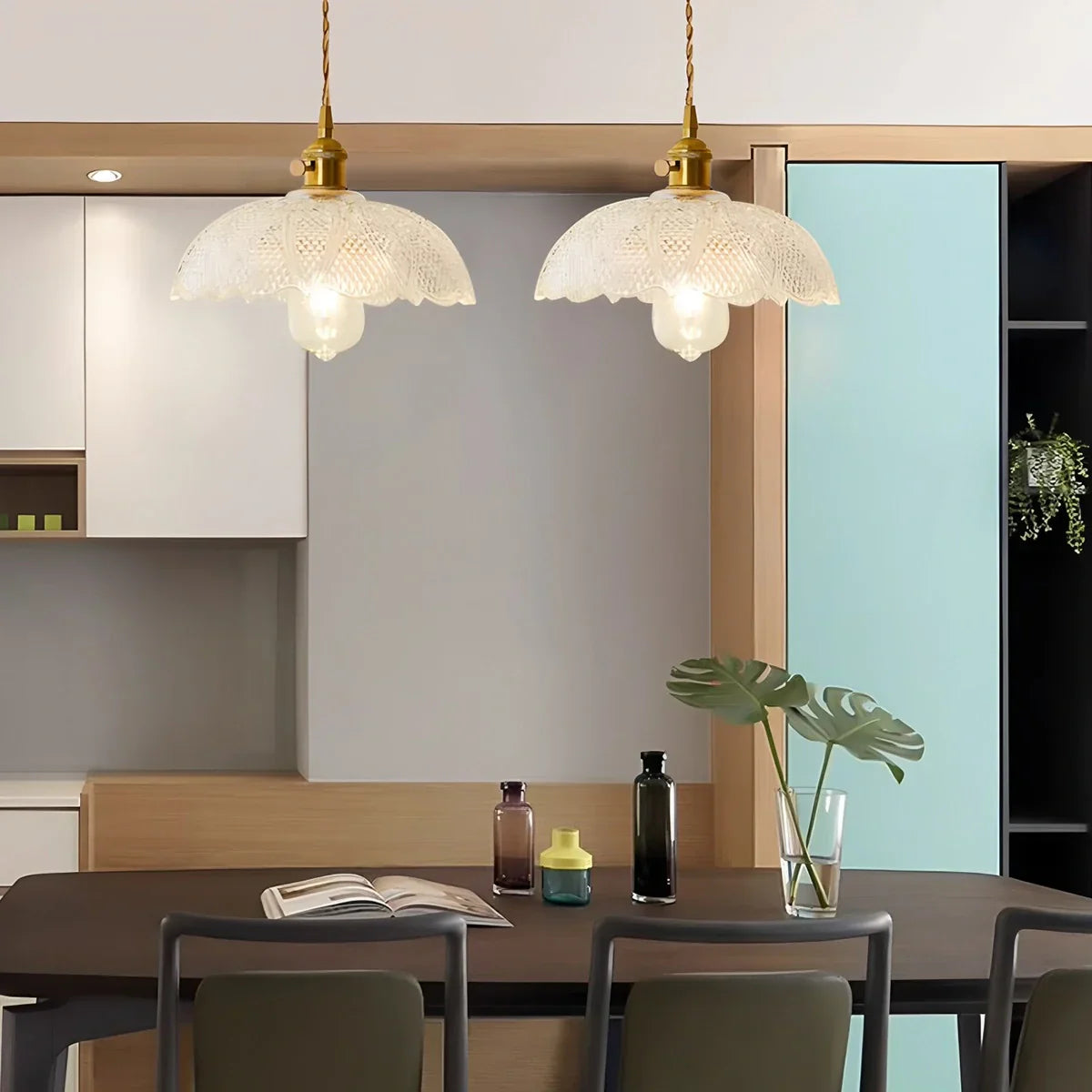flairel Isabel Glass Pendant Light for Kitchen Island