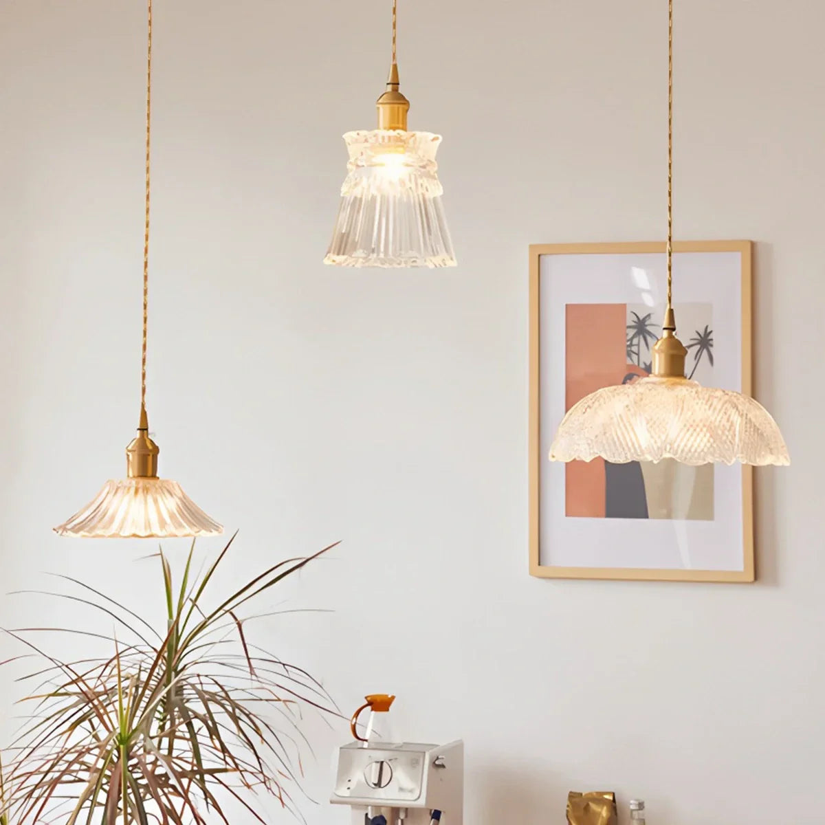 flairel Isabel Glass Pendant Light for Kitchen Island