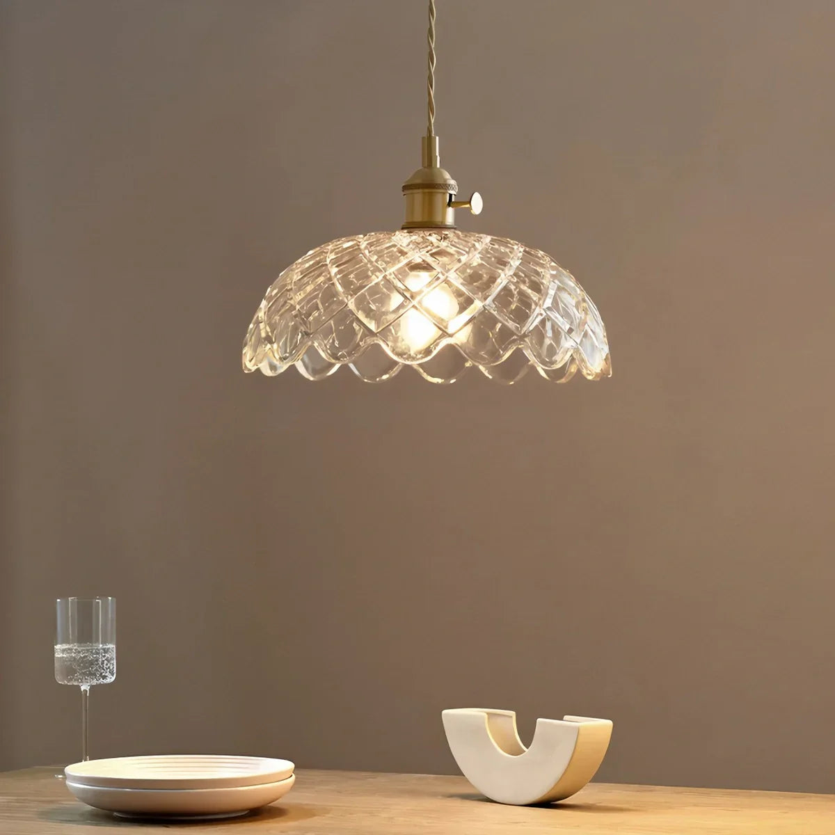 flairel Isabel Glass Pendant Light for Kitchen Island
