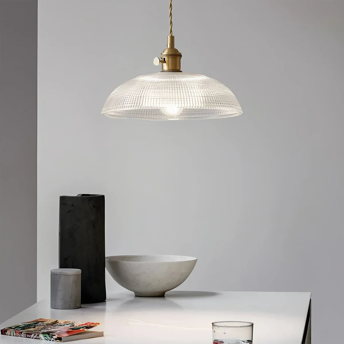 flairel Isabel Glass Pendant Light for Kitchen Island