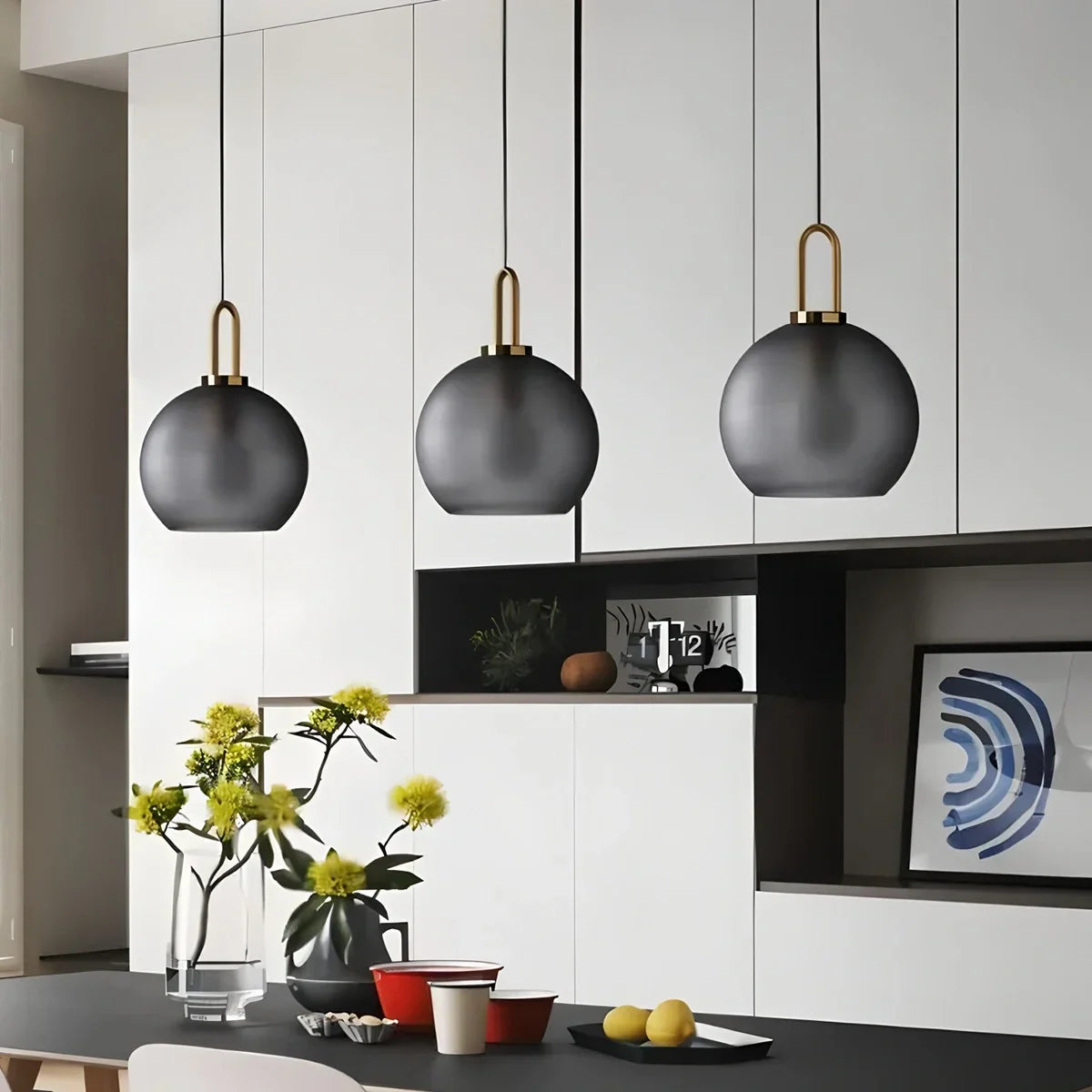 flairel Kanani Frosted Glass Pendant Light for Kitchen
