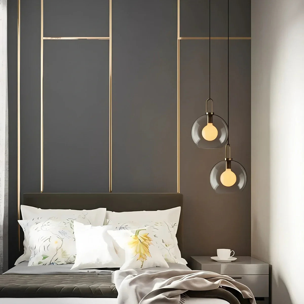 flairel Kanani Frosted Glass Pendant Light for Kitchen