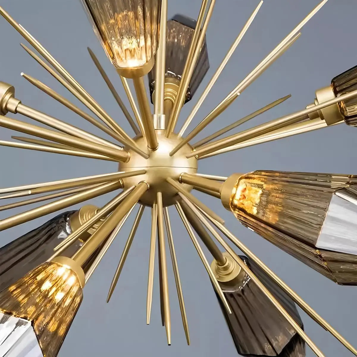 flairel Kristal Rock Glass Chandelier for Dining Room