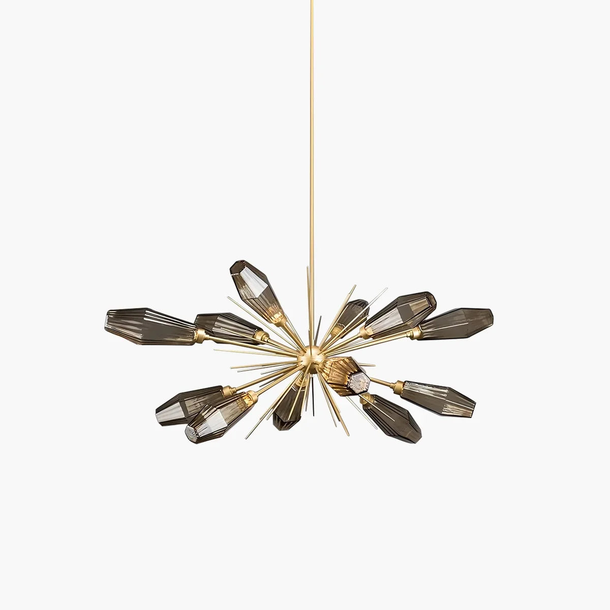 flairel Kristal Rock Glass Chandelier for Dining Room