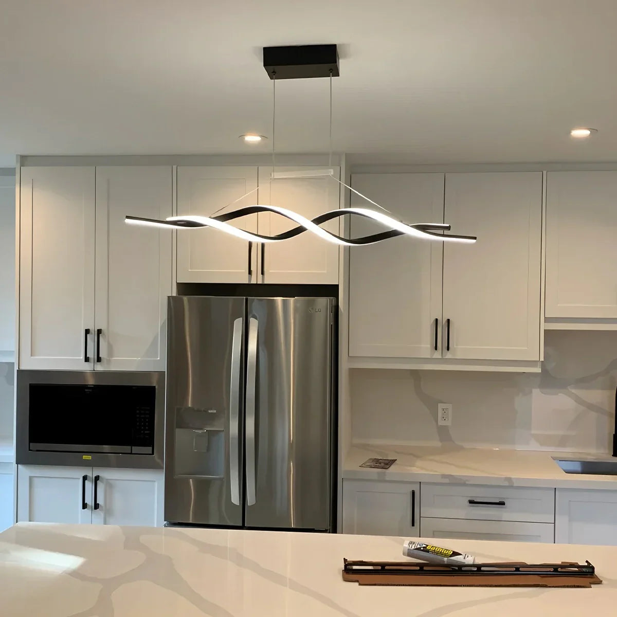 flairel LED Linear Wave Chandelier for Dining Room