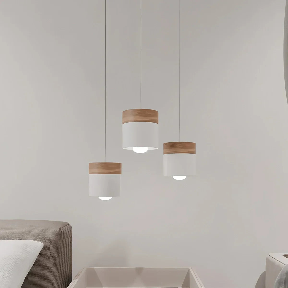 flairel Laetus Modern Wood Accent Pendant Light