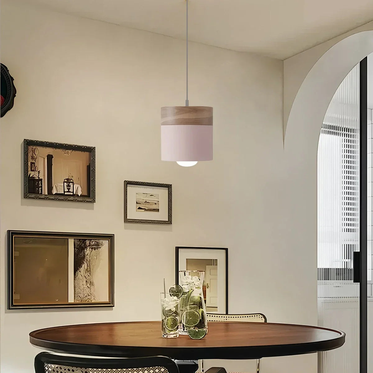 flairel Laetus Modern Wood Accent Pendant Light