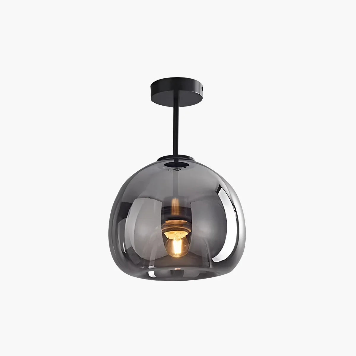 flairel Vintage Glass Semi-Flush Ceiling Light for Entryway