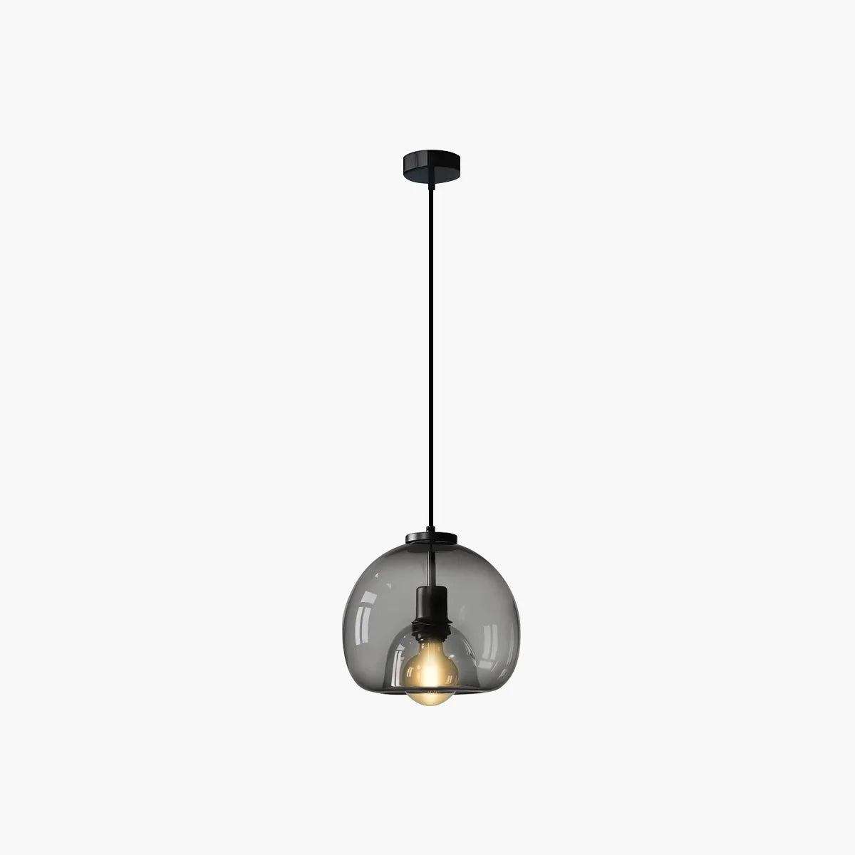 flairel Smoky Grey Glass Pendant Light
