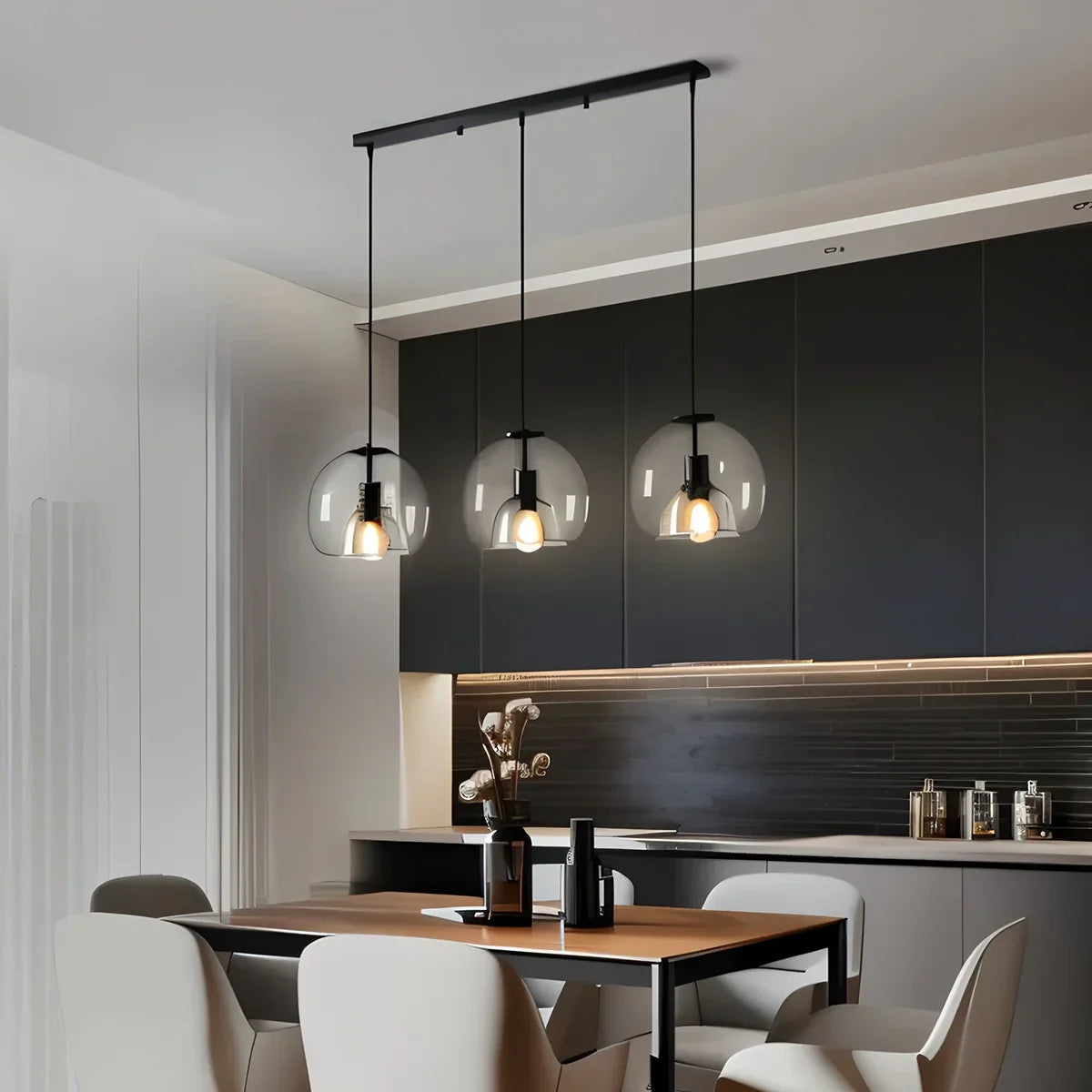 flairel Smoky Grey Glass Pendant Light