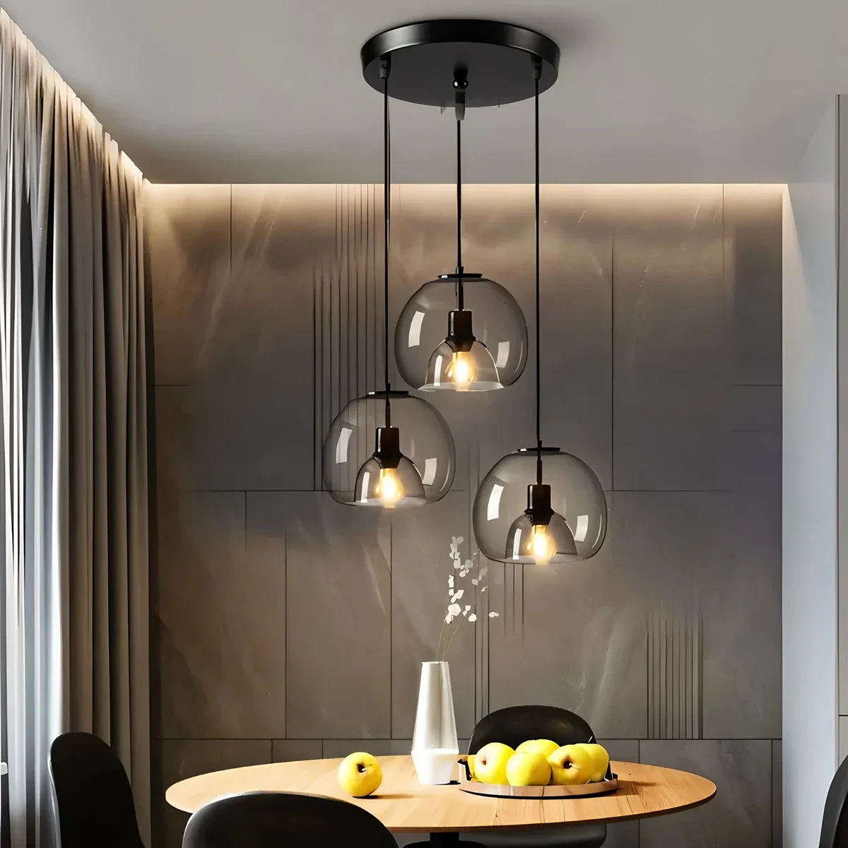 flairel Smoky Grey Glass Pendant Light