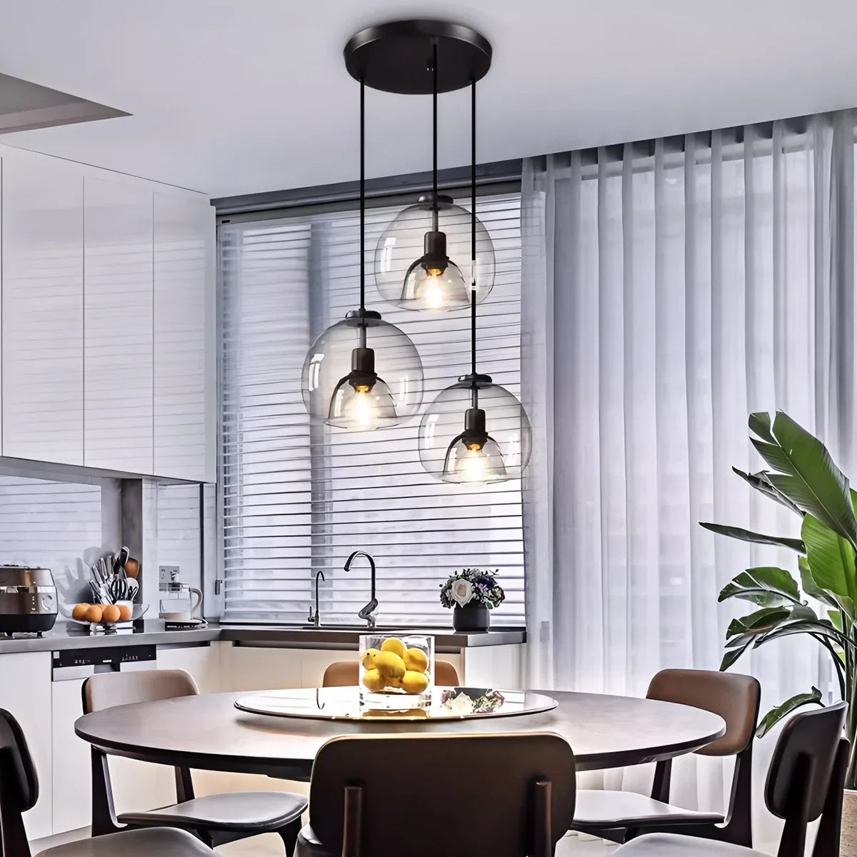 flairel Smoky Grey Glass Pendant Light