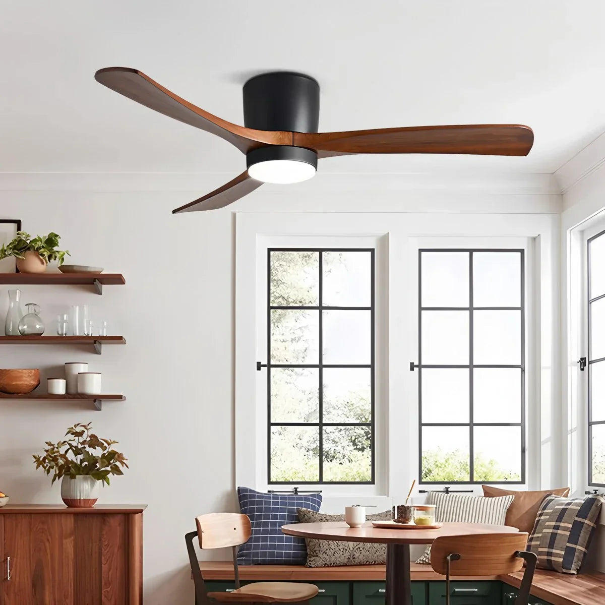 flairel Large Low Profile Ceiling Fan with Light