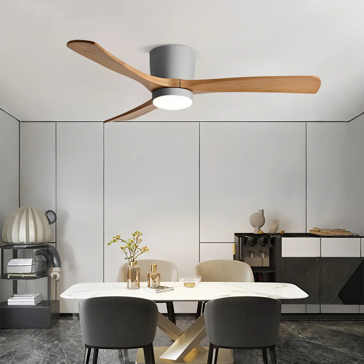 flairel Large Low Profile Ceiling Fan with Light