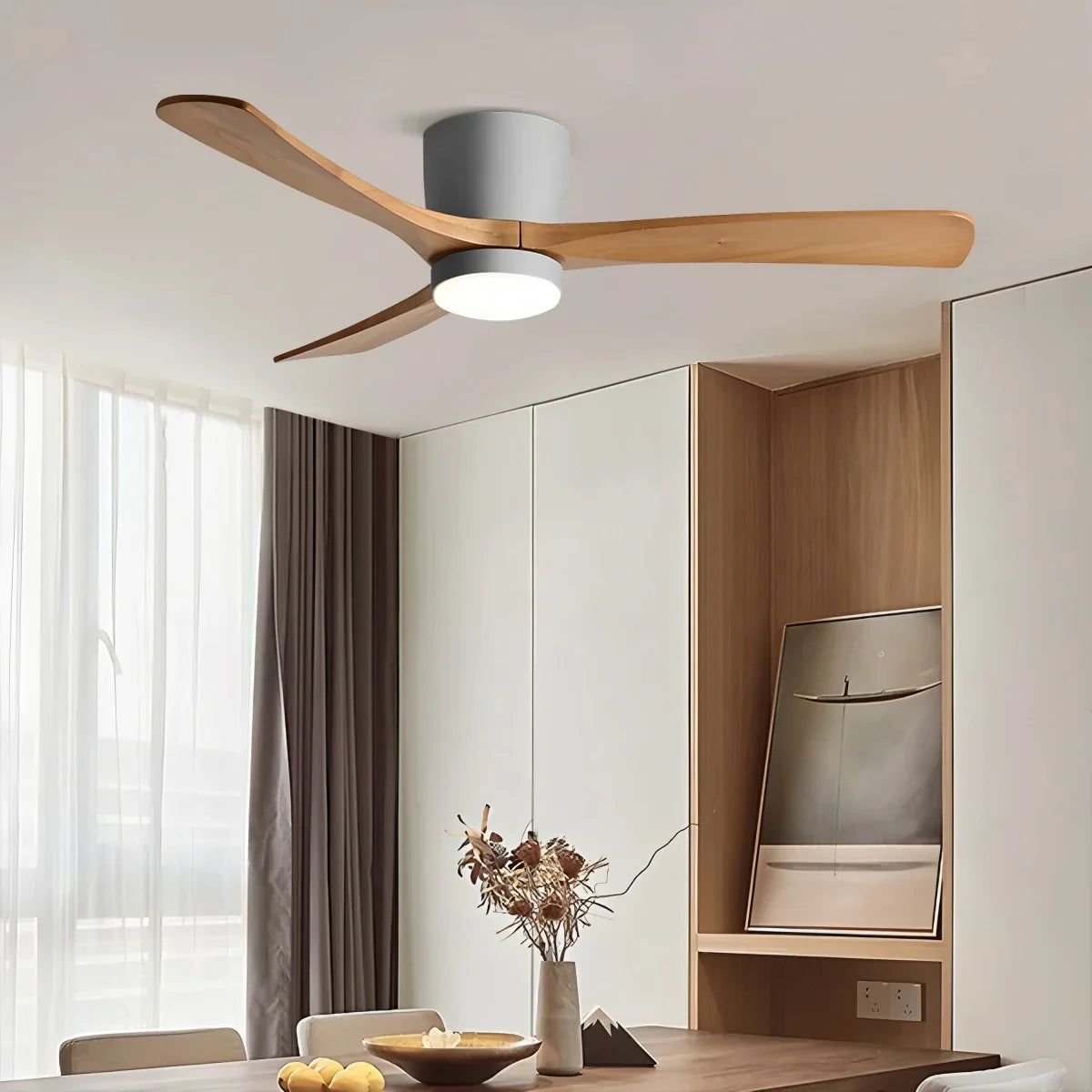 flairel Large Low Profile Ceiling Fan with Light