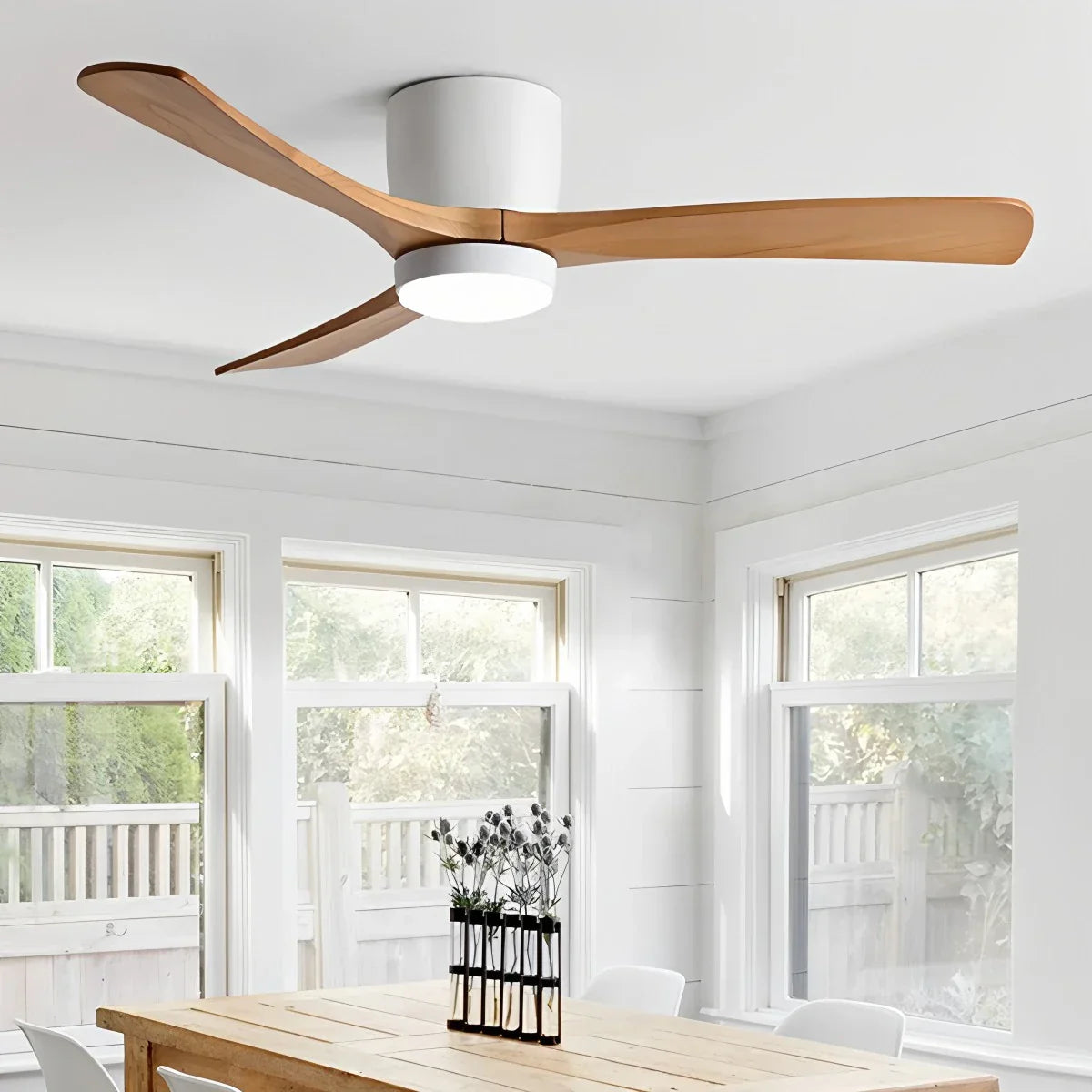 flairel Large Low Profile Ceiling Fan with Light