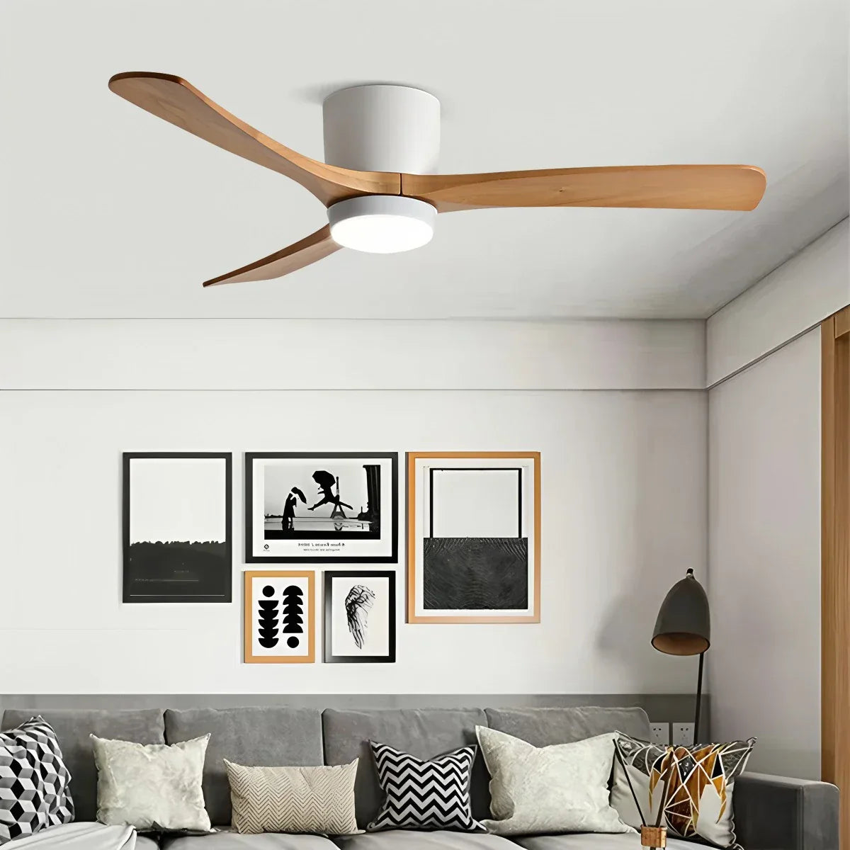 flairel Large Low Profile Ceiling Fan with Light