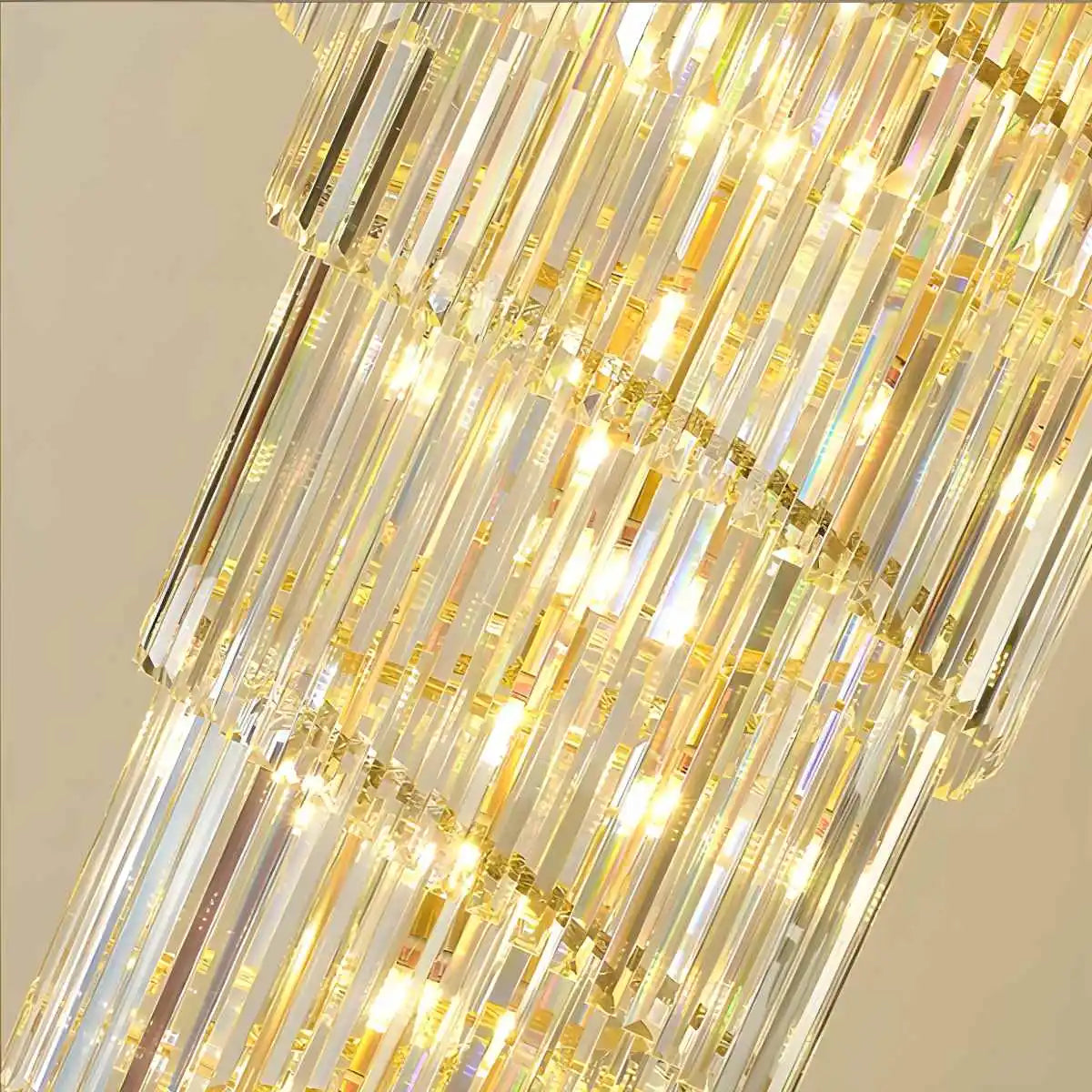 flairel Large Luxury Crystal Long Chandelier