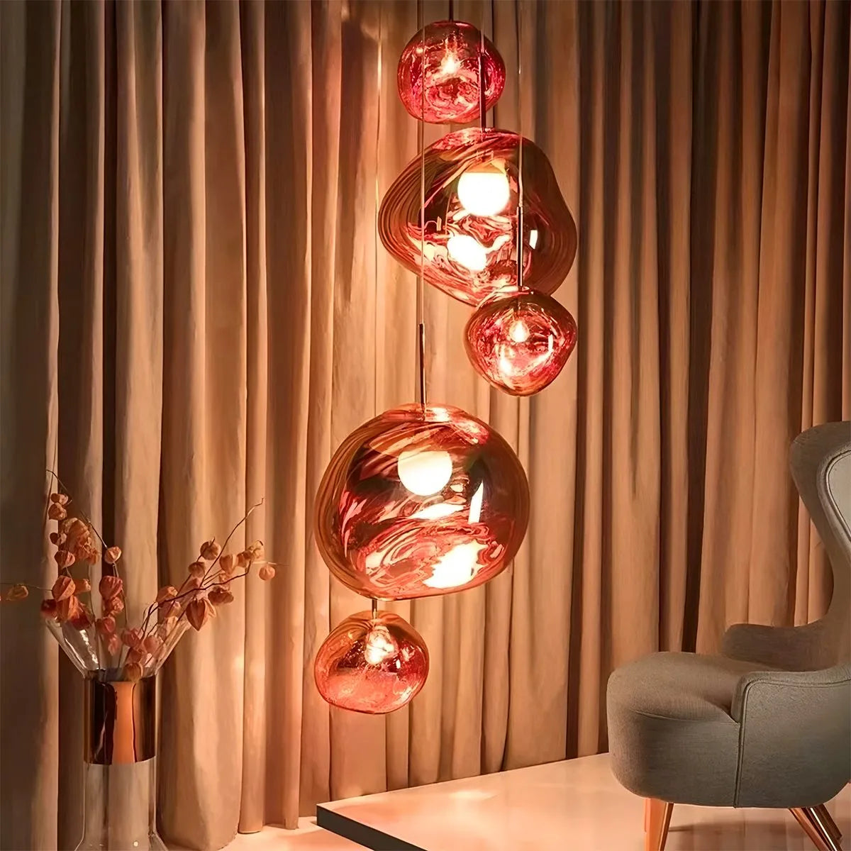 flairel Lava Drops Minimalist Chandelier
