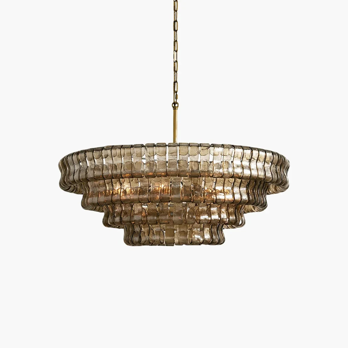 flairel Light Luxury Murano Ring Layered Glass Chandelier