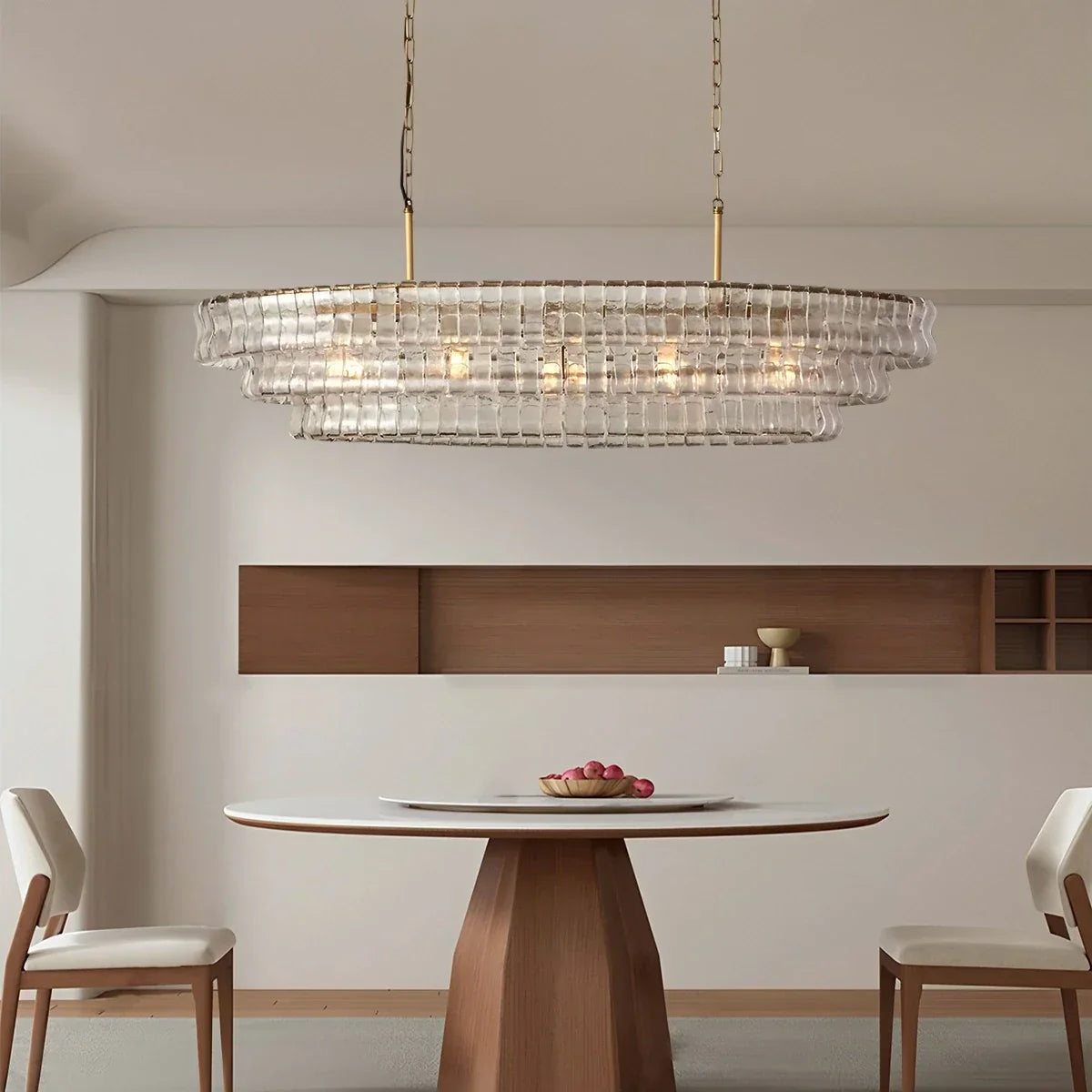 flairel Light Luxury Murano Ring Layered Glass Chandelier