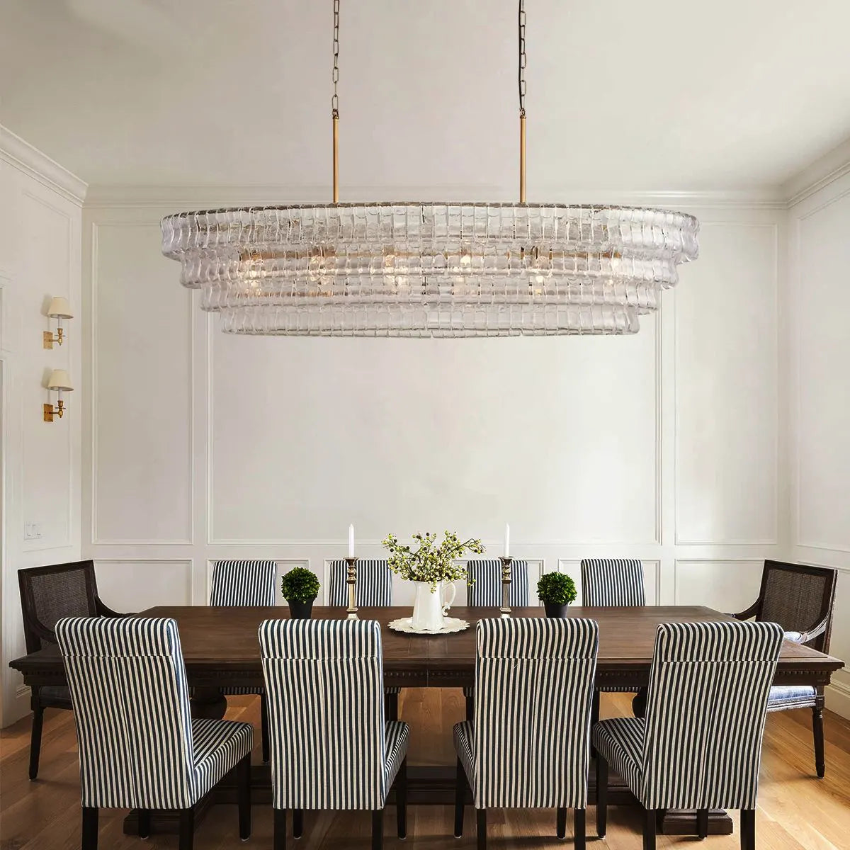 flairel Light Luxury Murano Ring Layered Glass Chandelier