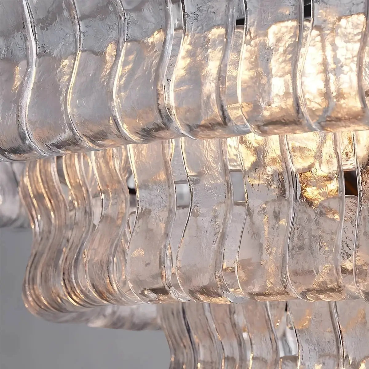 flairel Light Luxury Murano Ring Layered Glass Chandelier