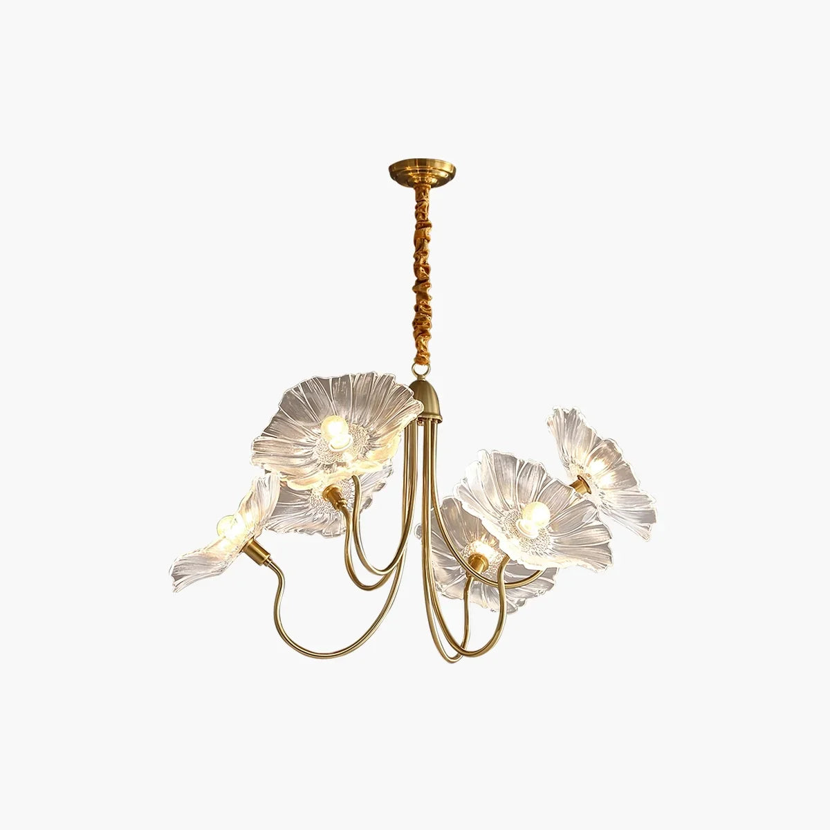 flairel Lotus Leaf Glass Chandelier for Living Room