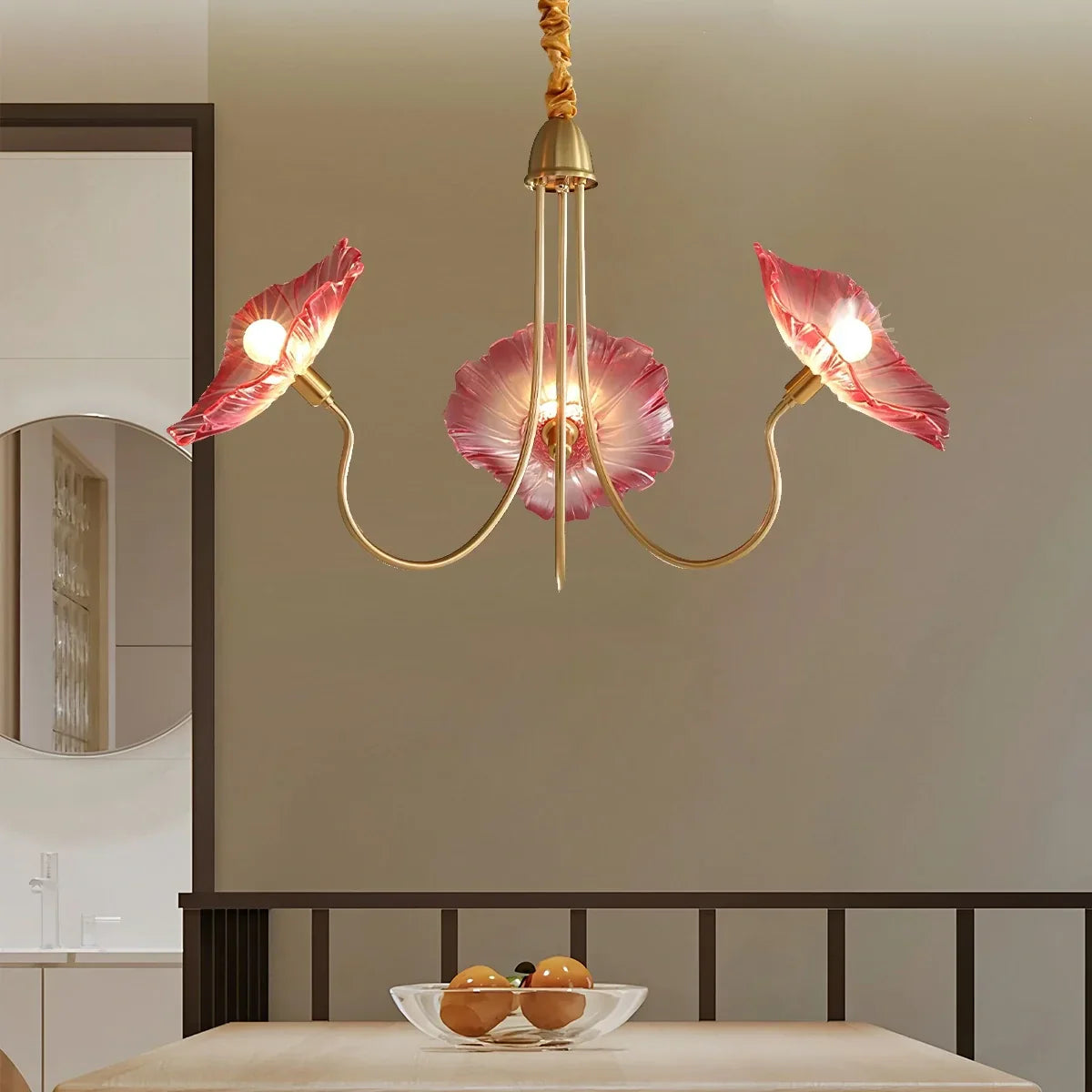flairel Lotus Leaf Glass Chandelier for Living Room