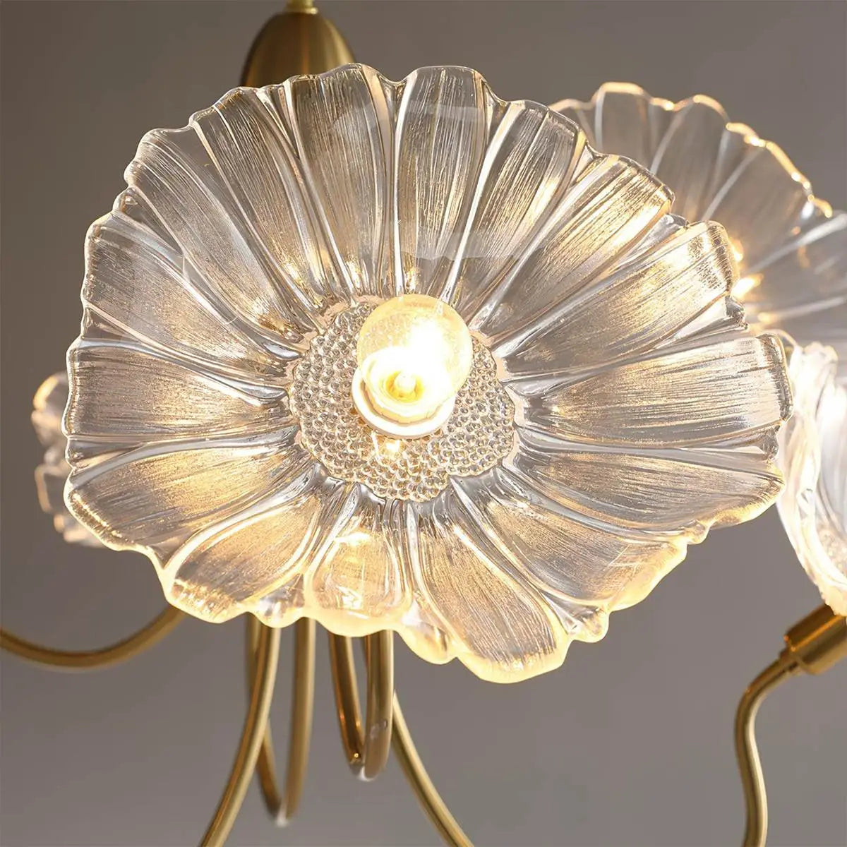 flairel Lotus Leaf Glass Chandelier for Living Room