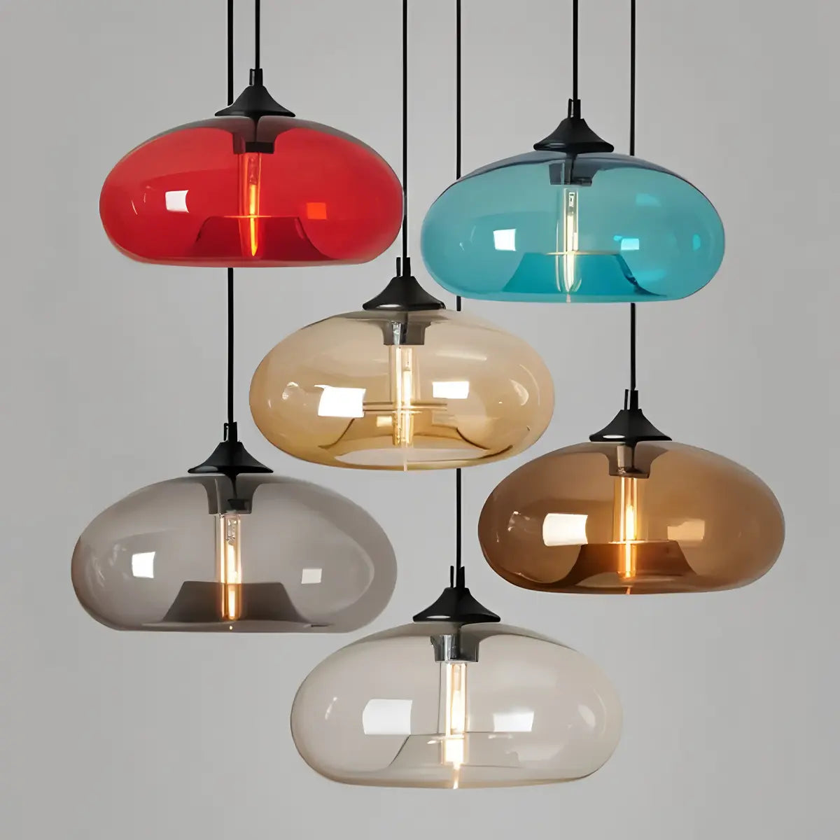 flairel Colorful Glass Pendant Light for Dining Area