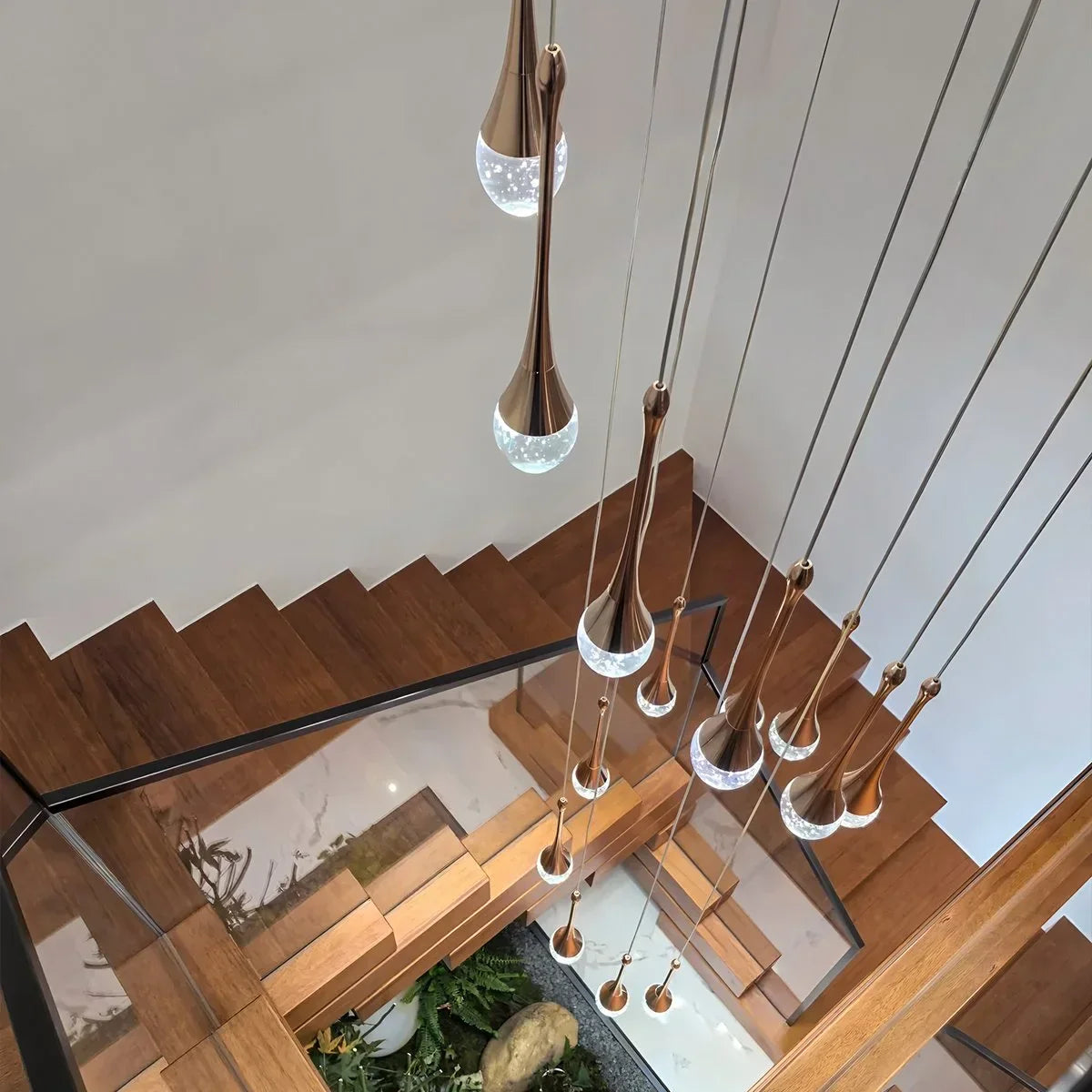 flairel Luxury Water Drop Pendant Chandelier for Living Room