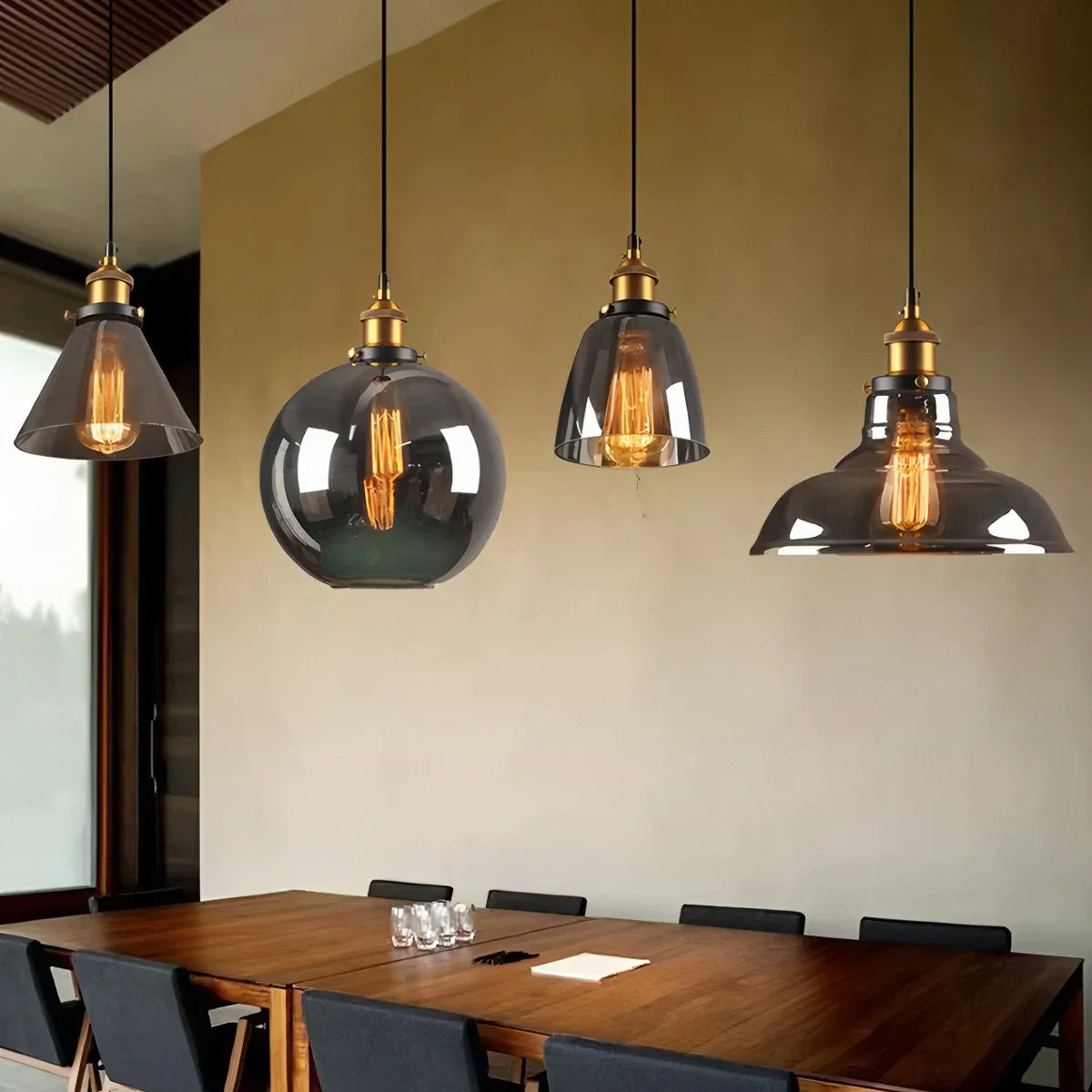 flairel Mabel Glass Pendant Light for Kitchen Island