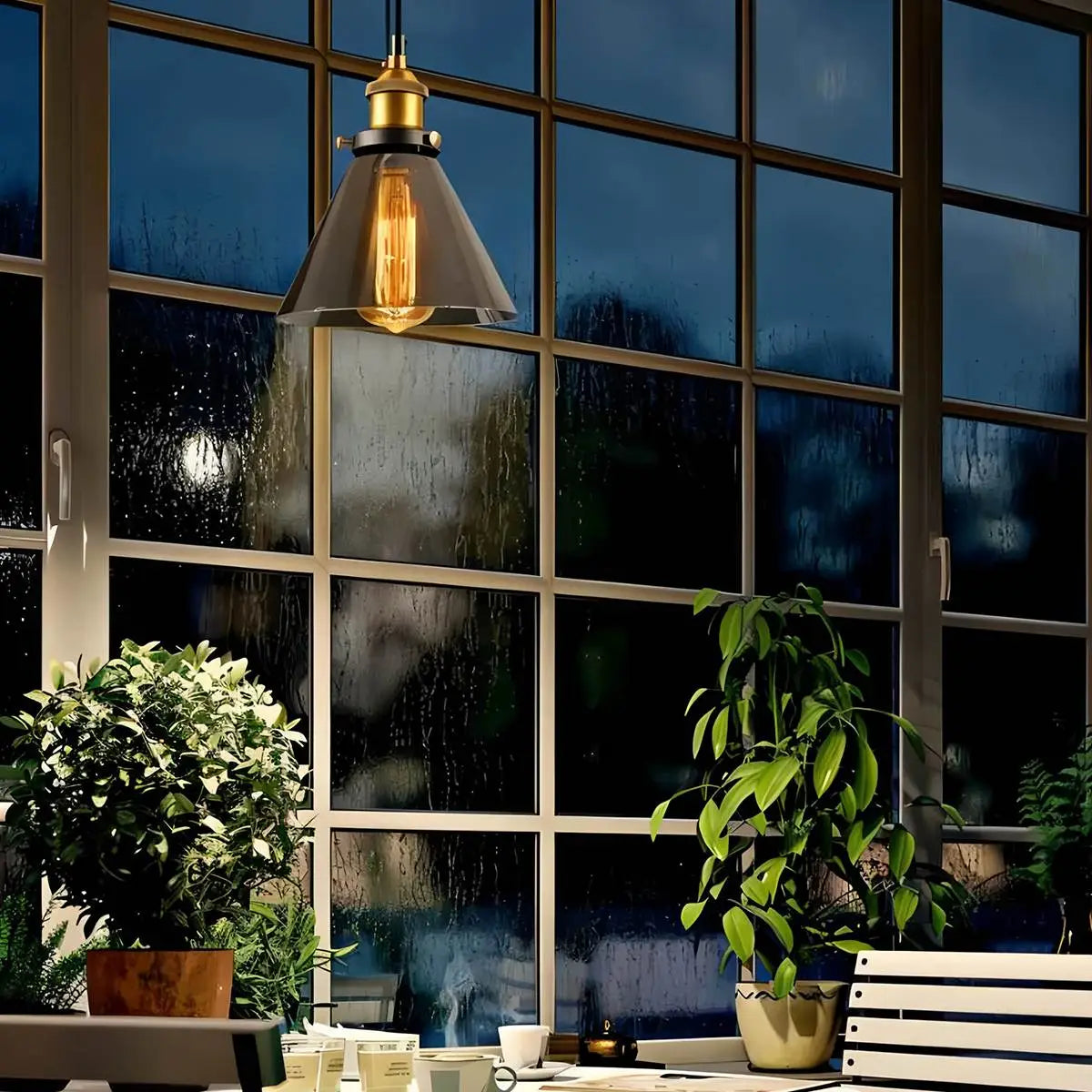 flairel Mabel Glass Pendant Light for Kitchen Island