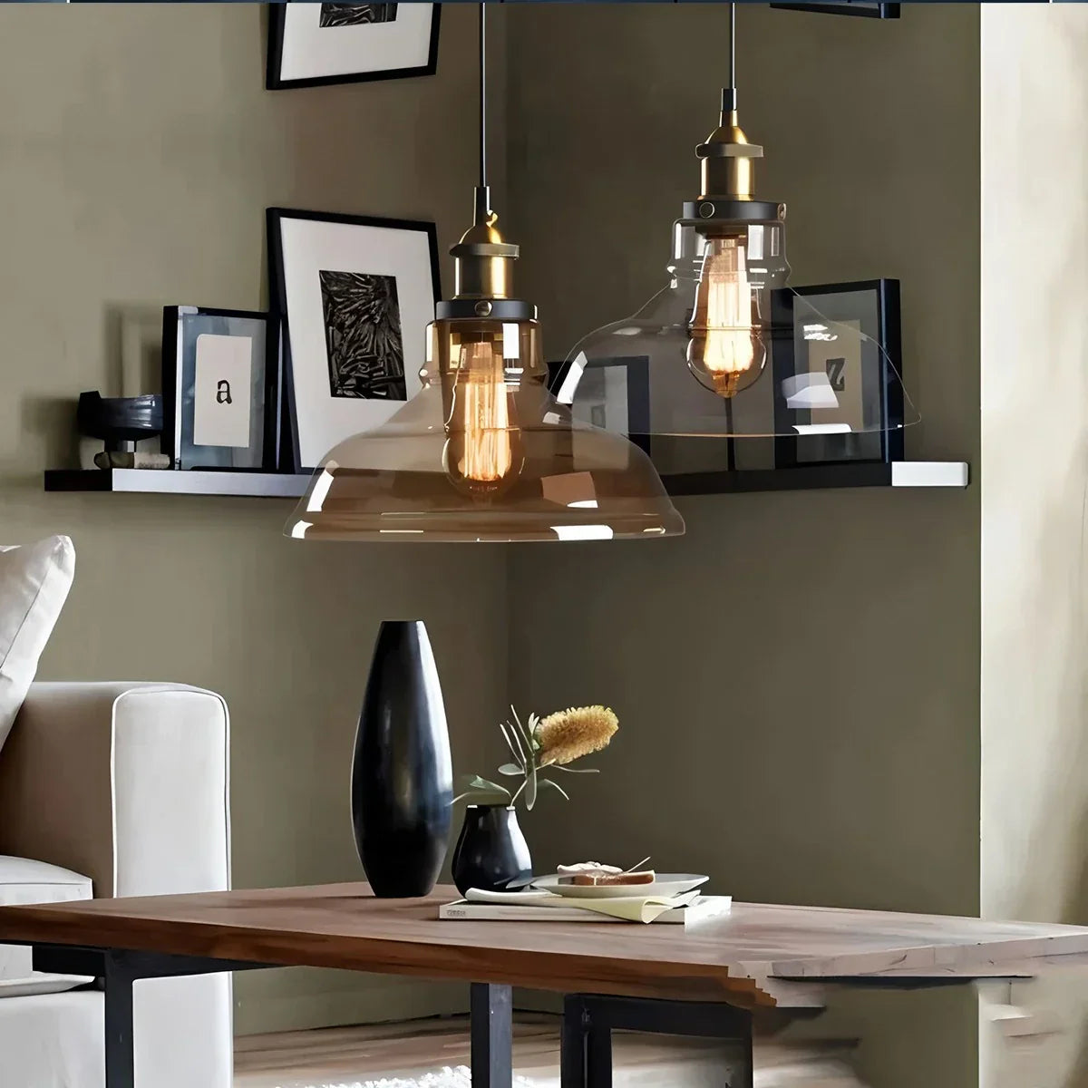 flairel Mabel Glass Pendant Light for Kitchen Island
