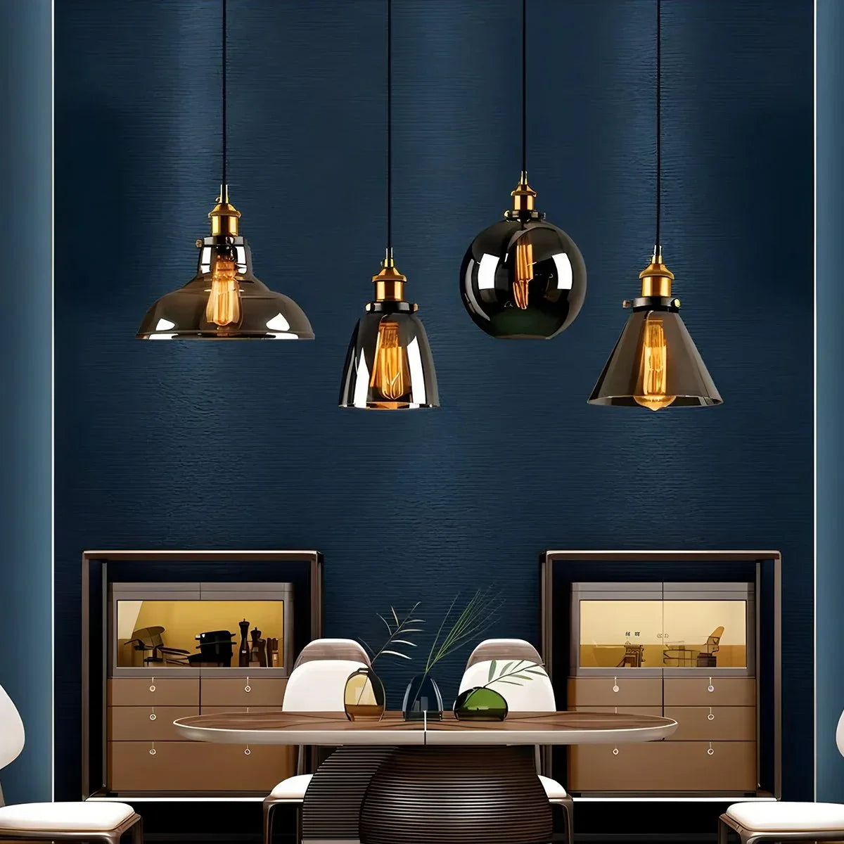 flairel Mabel Glass Pendant Light for Kitchen Island