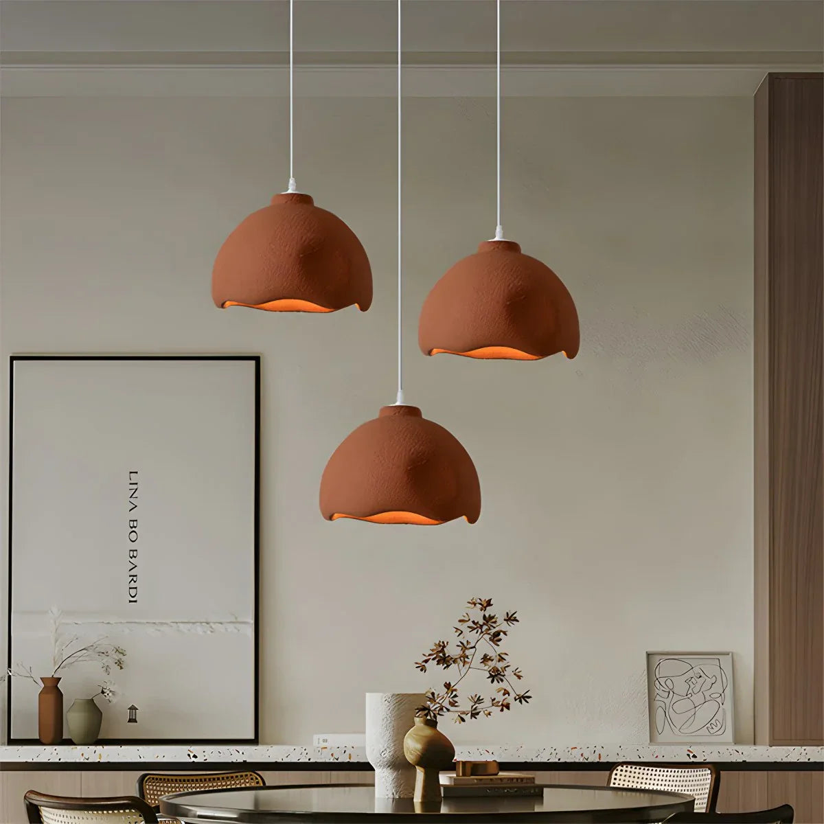 flairel Micro Cement Pendant Light for Kitchen Dining Area