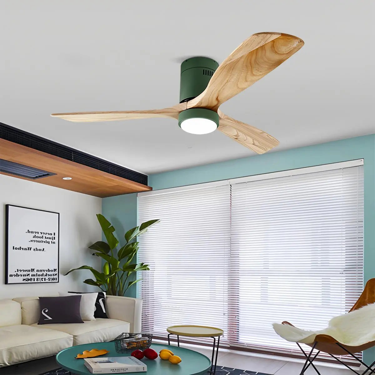 flairel Mid-century Modern Hugger Ceiling Fan Lamp
