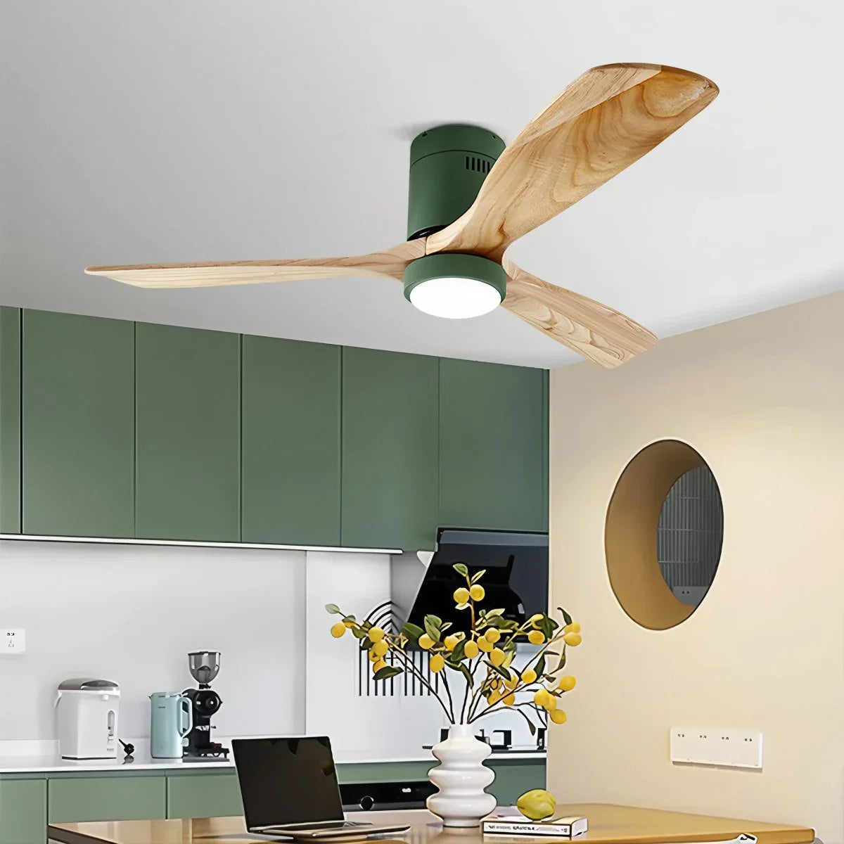 flairel Mid-century Modern Hugger Ceiling Fan Lamp